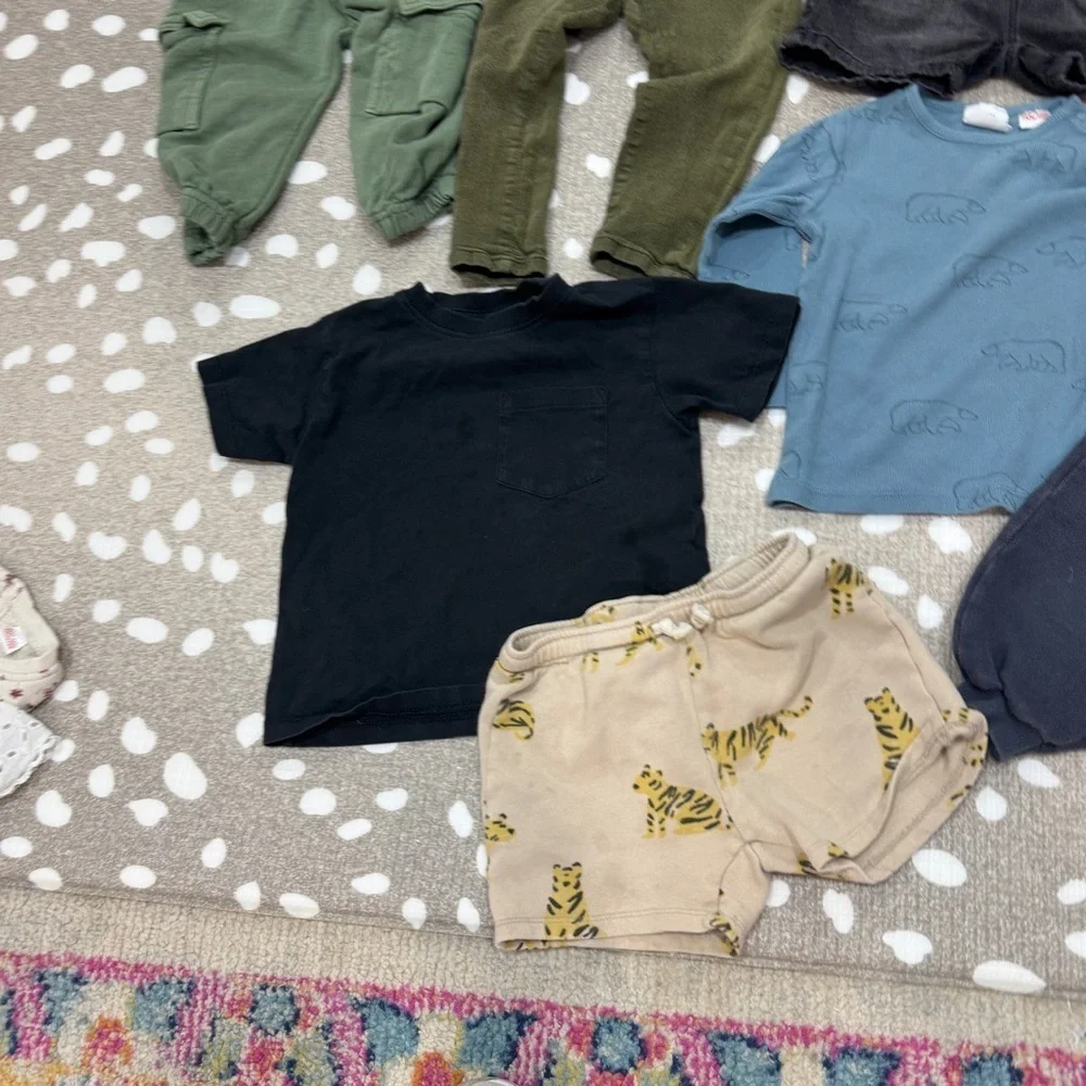 Lot of 10 Zara Kids tee sweater crewneck shorts joggers sweatpants rib toddler